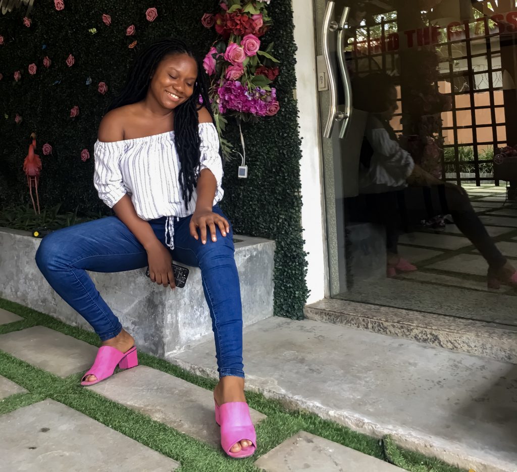 Sitting in front of tulip bistro abuja